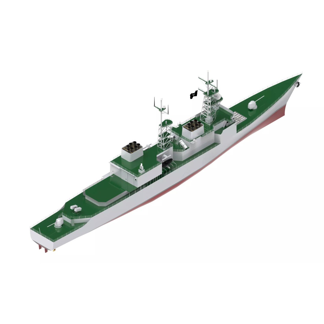 Spruance Class Destroyer 3D Model – Low Poly Military Watercraft, FBX