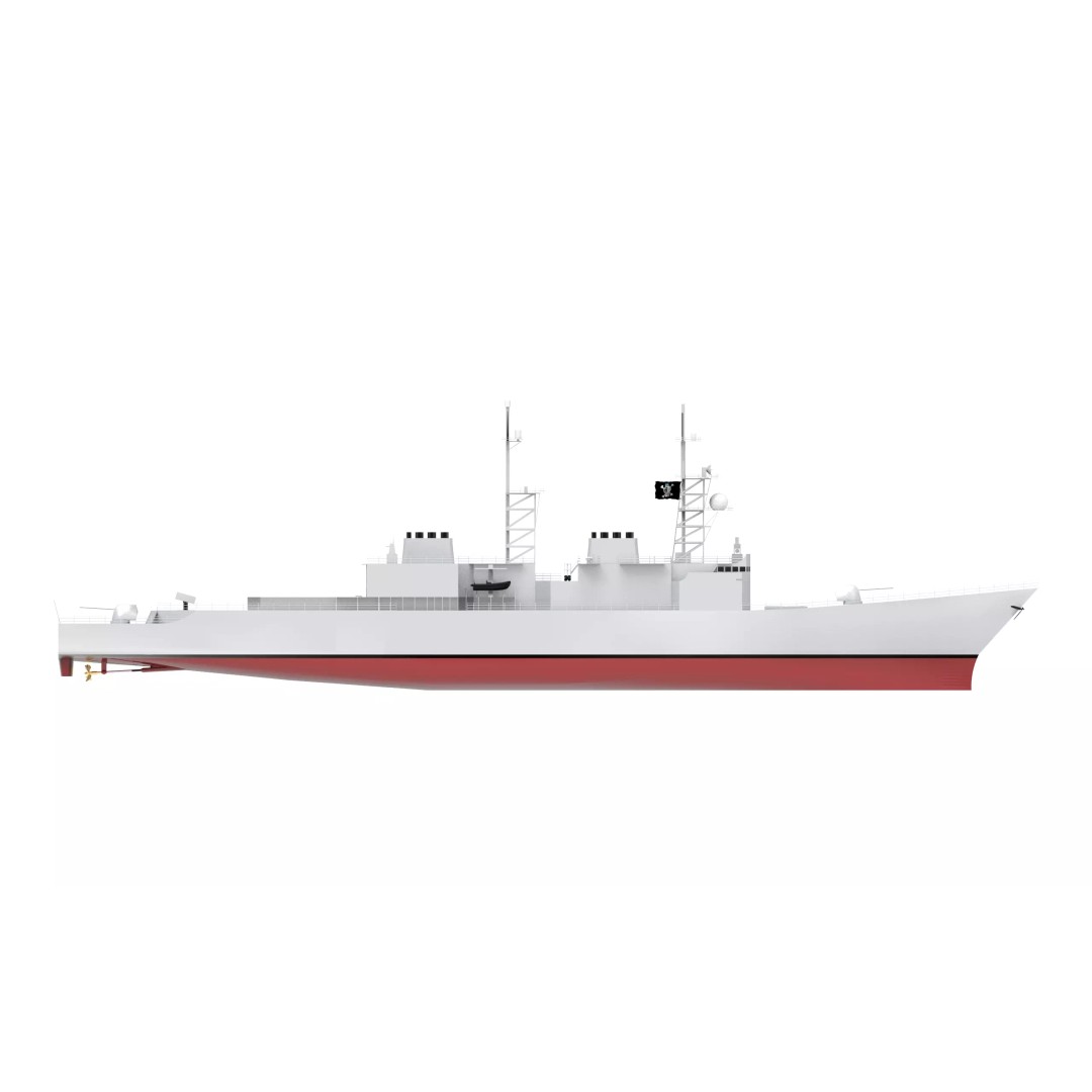 Spruance Class Destroyer 3D Model – Low Poly Military Watercraft, FBX - View 5