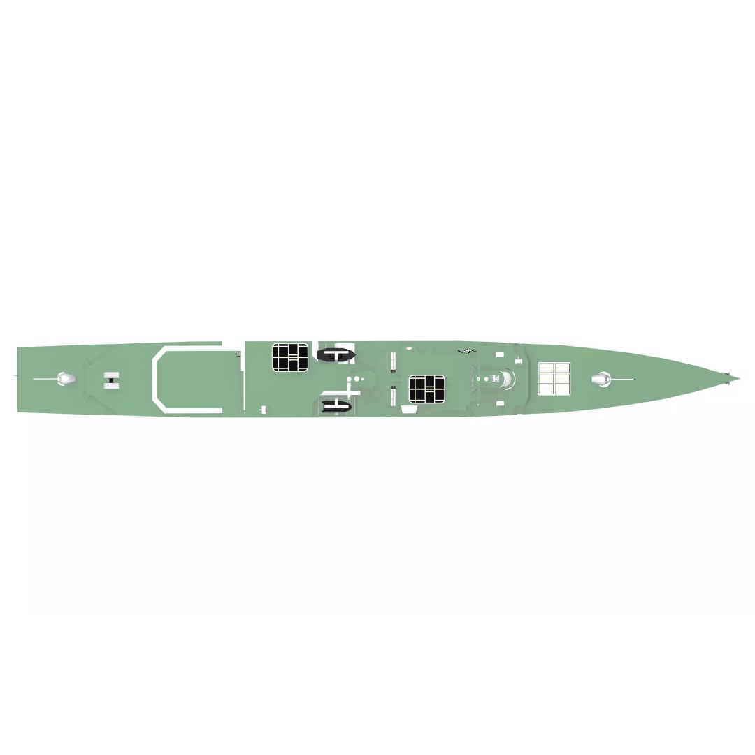 Spruance Class Destroyer 3D Model – Low Poly Military Watercraft, FBX - View 7