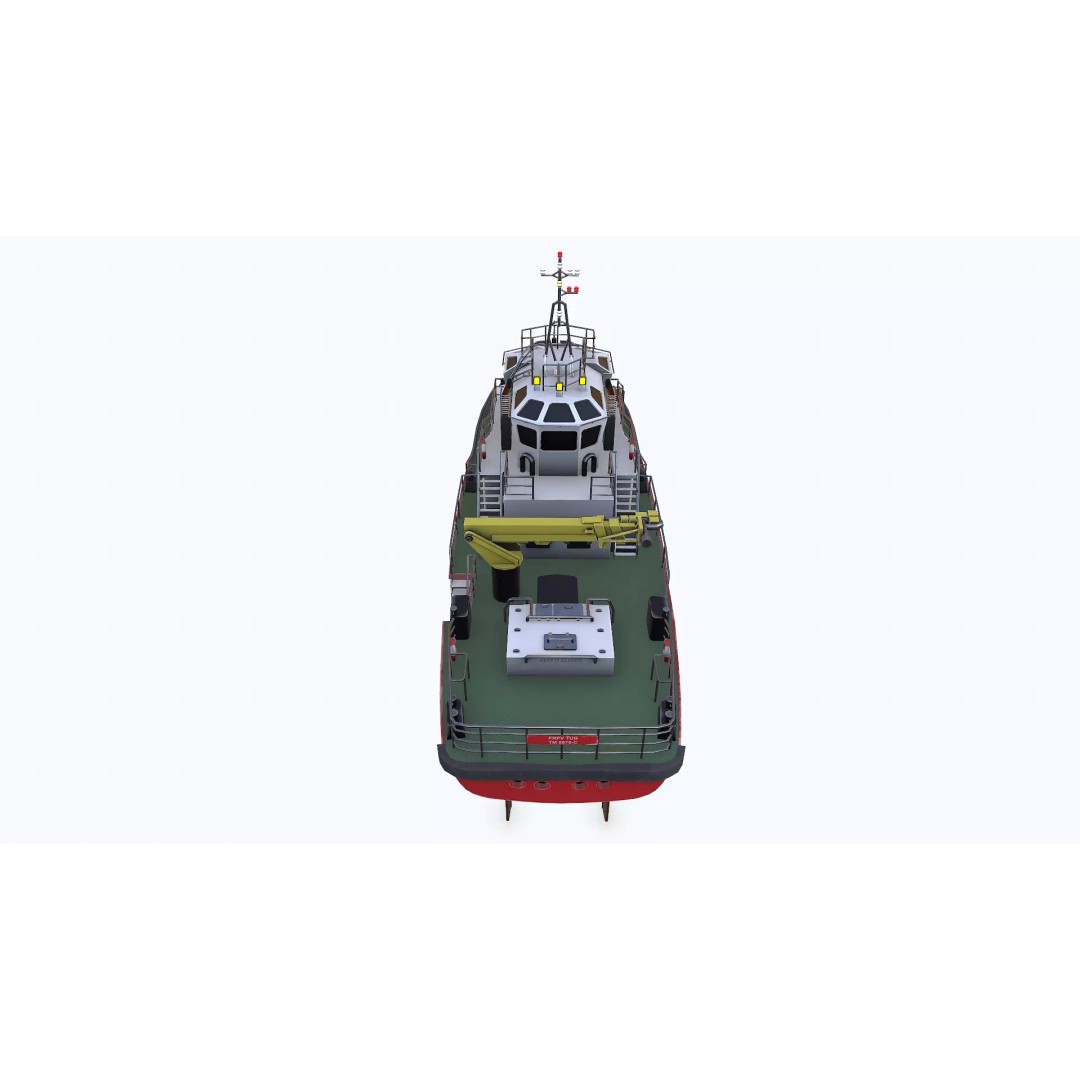 Fast Responsive Tugboat 3D Model – Low Poly PBR Game Asset, FBX - View 10