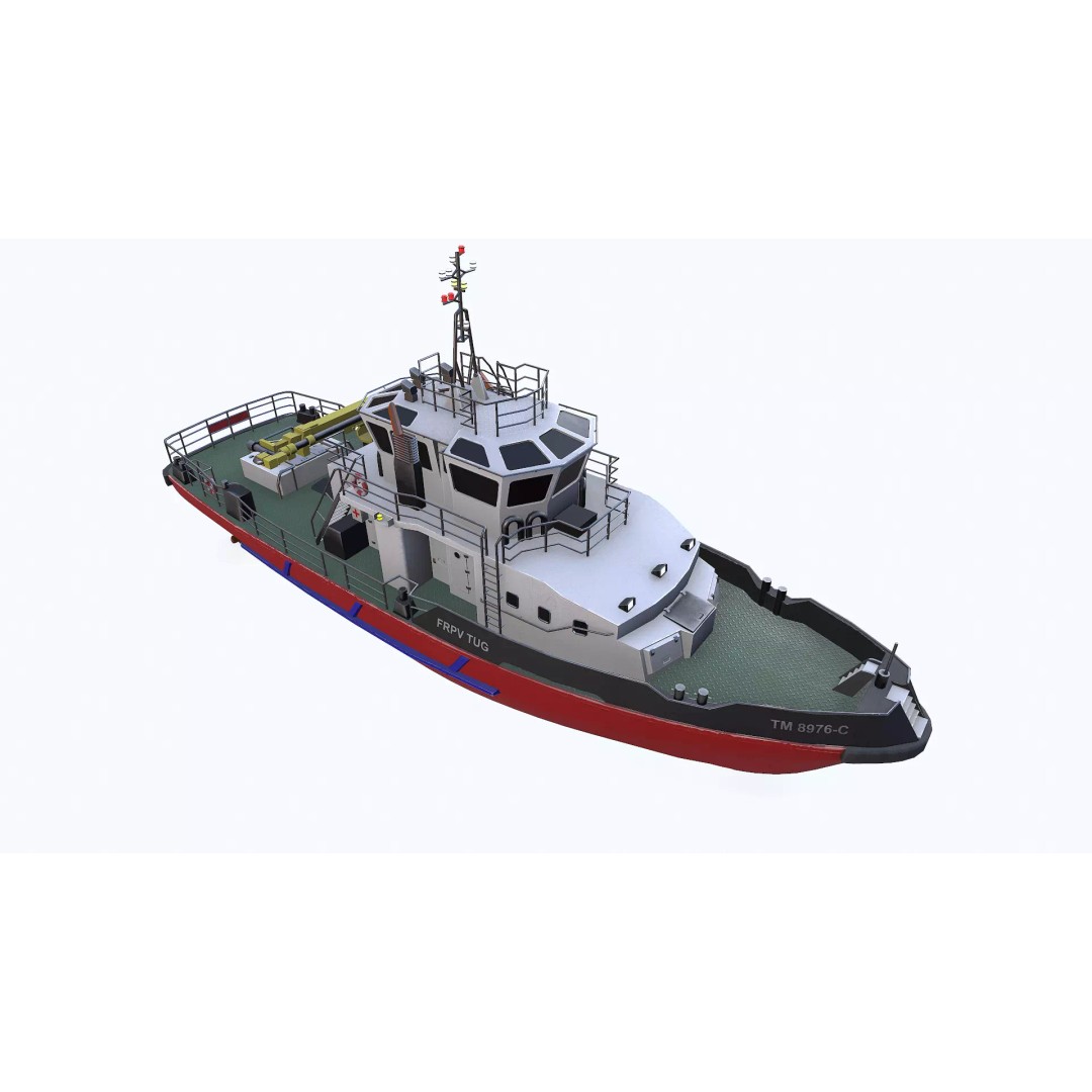 Fast Responsive Tugboat 3D Model – Low Poly PBR Game Asset, FBX - View 14