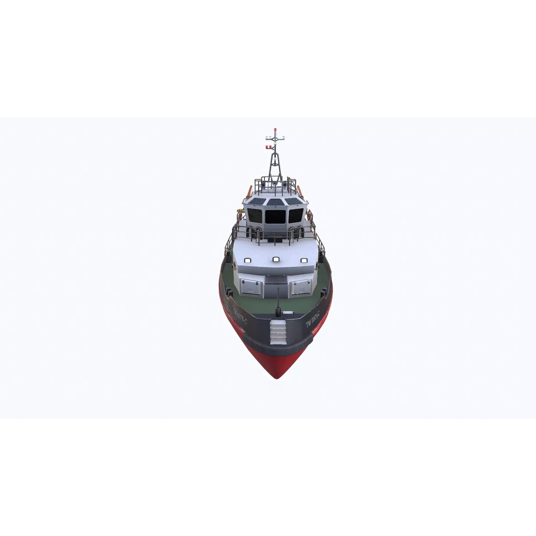 Fast Responsive Tugboat 3D Model – Low Poly PBR Game Asset, FBX - View 15