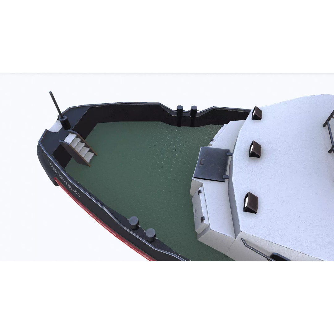 Fast Responsive Tugboat 3D Model – Low Poly PBR Game Asset, FBX - View 17