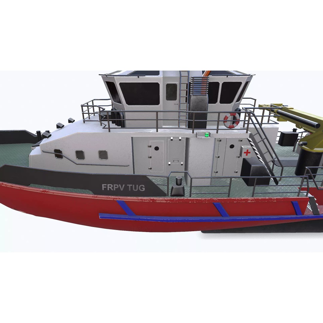 Fast Responsive Tugboat 3D Model – Low Poly PBR Game Asset, FBX - View 20