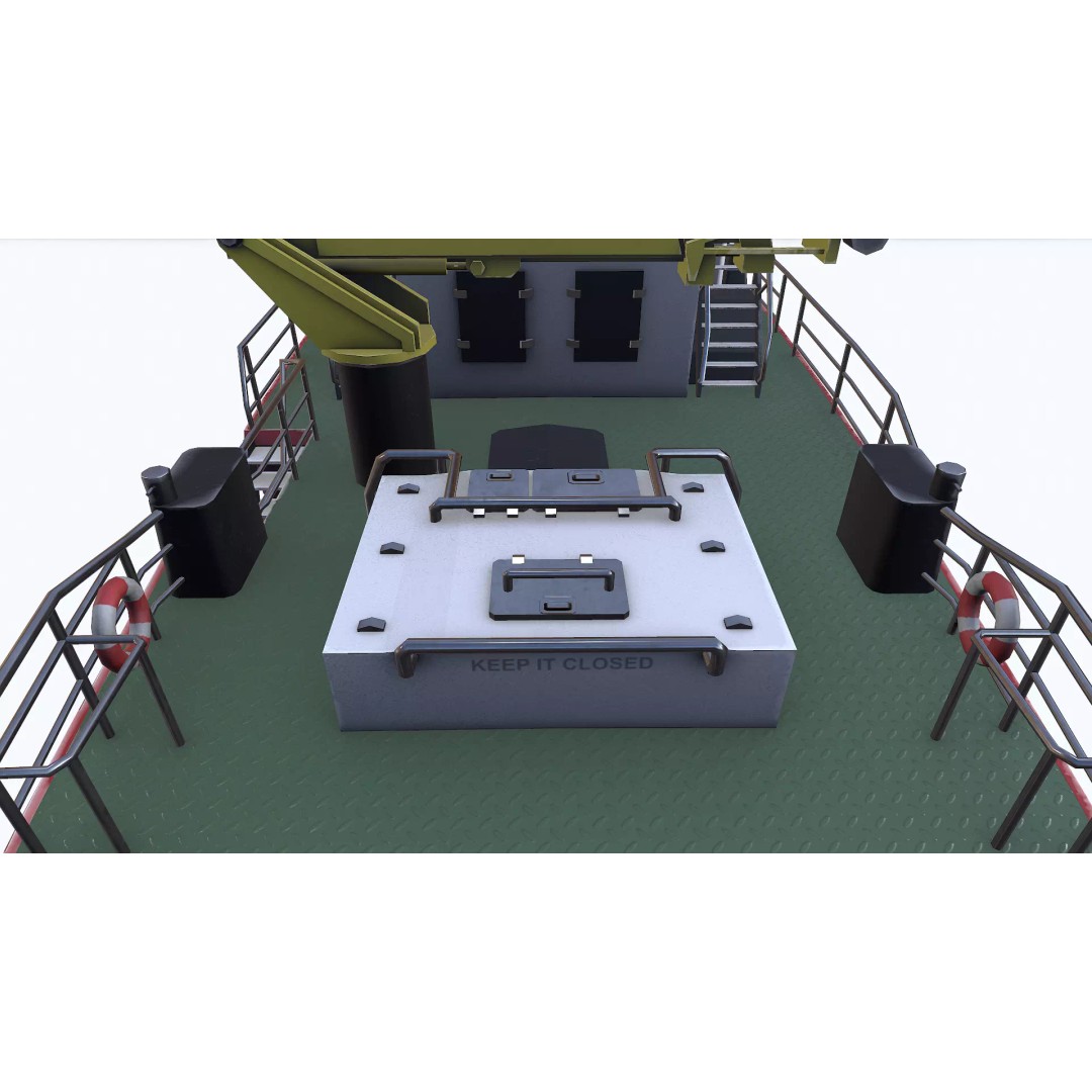 Fast Responsive Tugboat 3D Model – Low Poly PBR Game Asset, FBX - View 21
