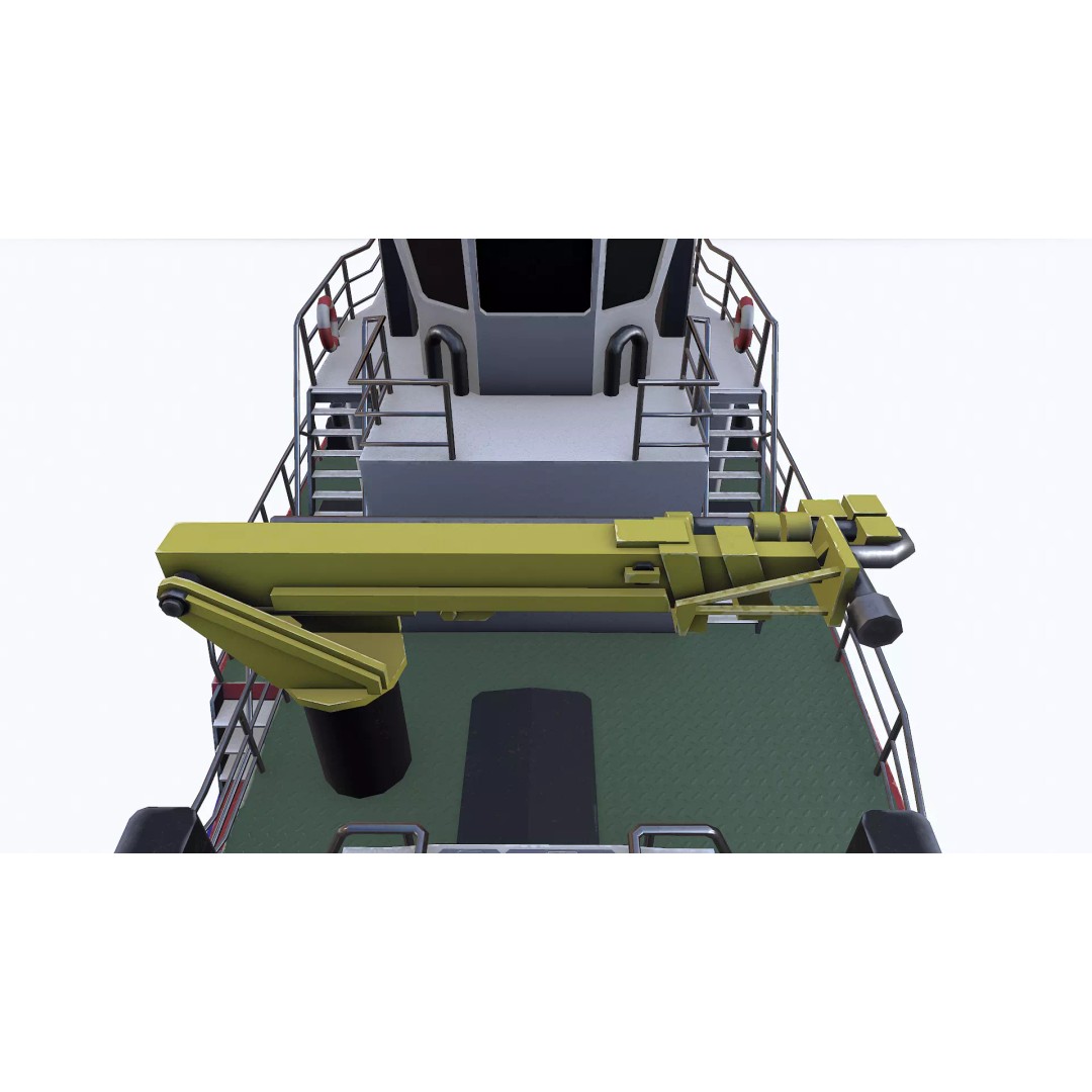 Fast Responsive Tugboat 3D Model – Low Poly PBR Game Asset, FBX - View 22