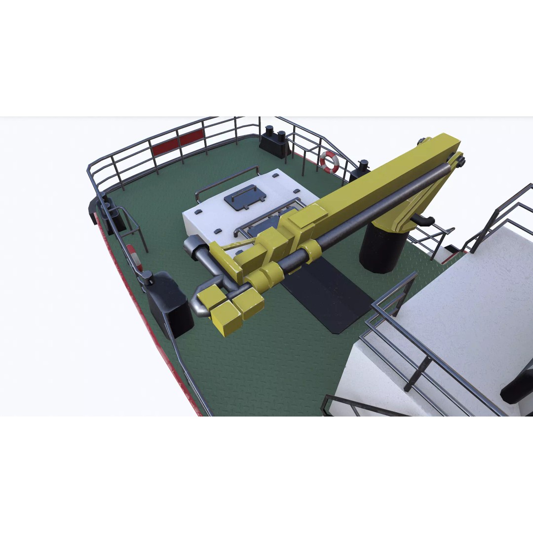 Fast Responsive Tugboat 3D Model – Low Poly PBR Game Asset, FBX - View 24