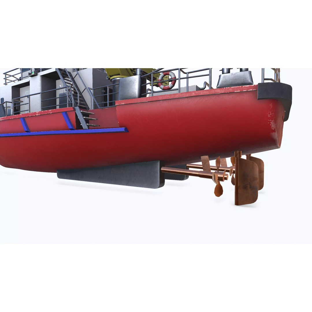 Fast Responsive Tugboat 3D Model – Low Poly PBR Game Asset, FBX - View 26