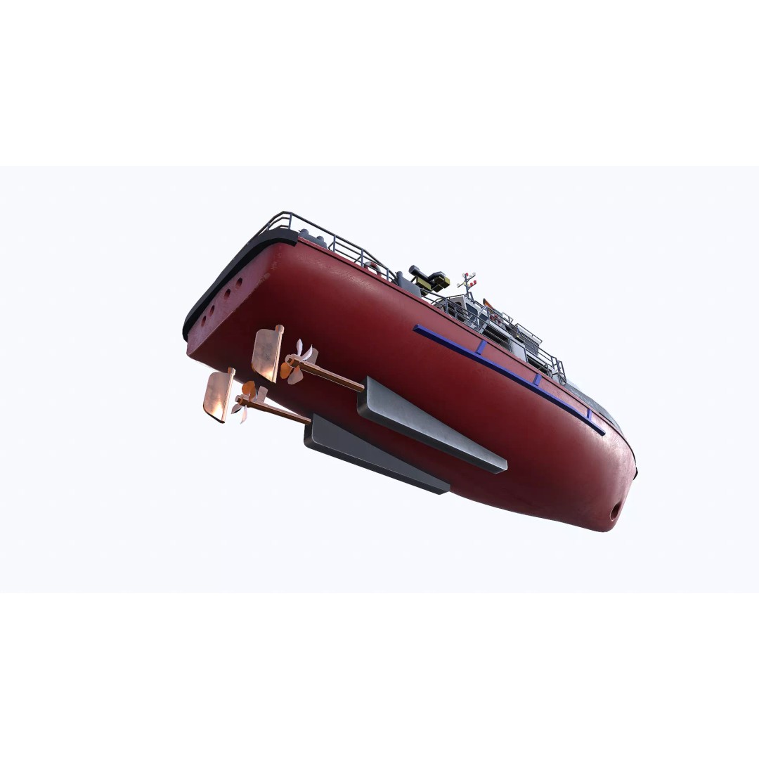 Fast Responsive Tugboat 3D Model – Low Poly PBR Game Asset, FBX - View 27