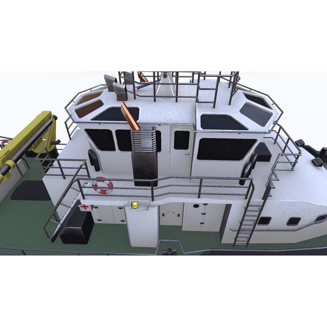 Fast Responsive Tugboat 3D Model – Low Poly PBR Game Asset, FBX - View 28