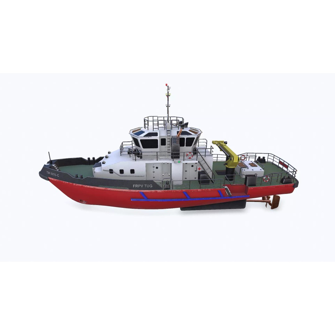Fast Responsive Tugboat 3D Model – Low Poly PBR Game Asset, FBX - View 5