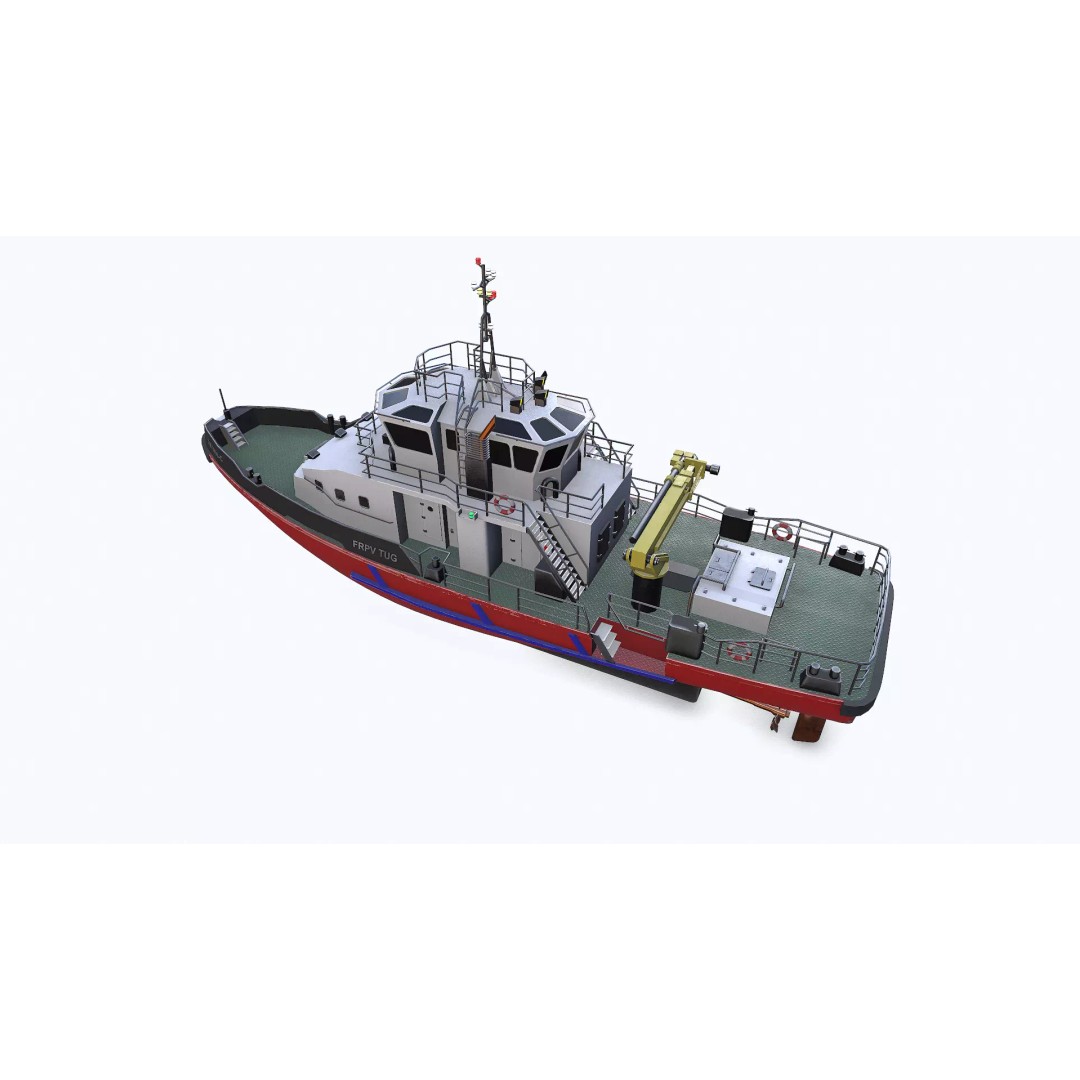 Fast Responsive Tugboat 3D Model – Low Poly PBR Game Asset, FBX - View 7