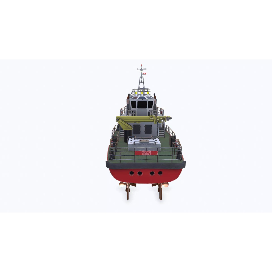 Fast Responsive Tugboat 3D Model – Low Poly PBR Game Asset, FBX - View 9