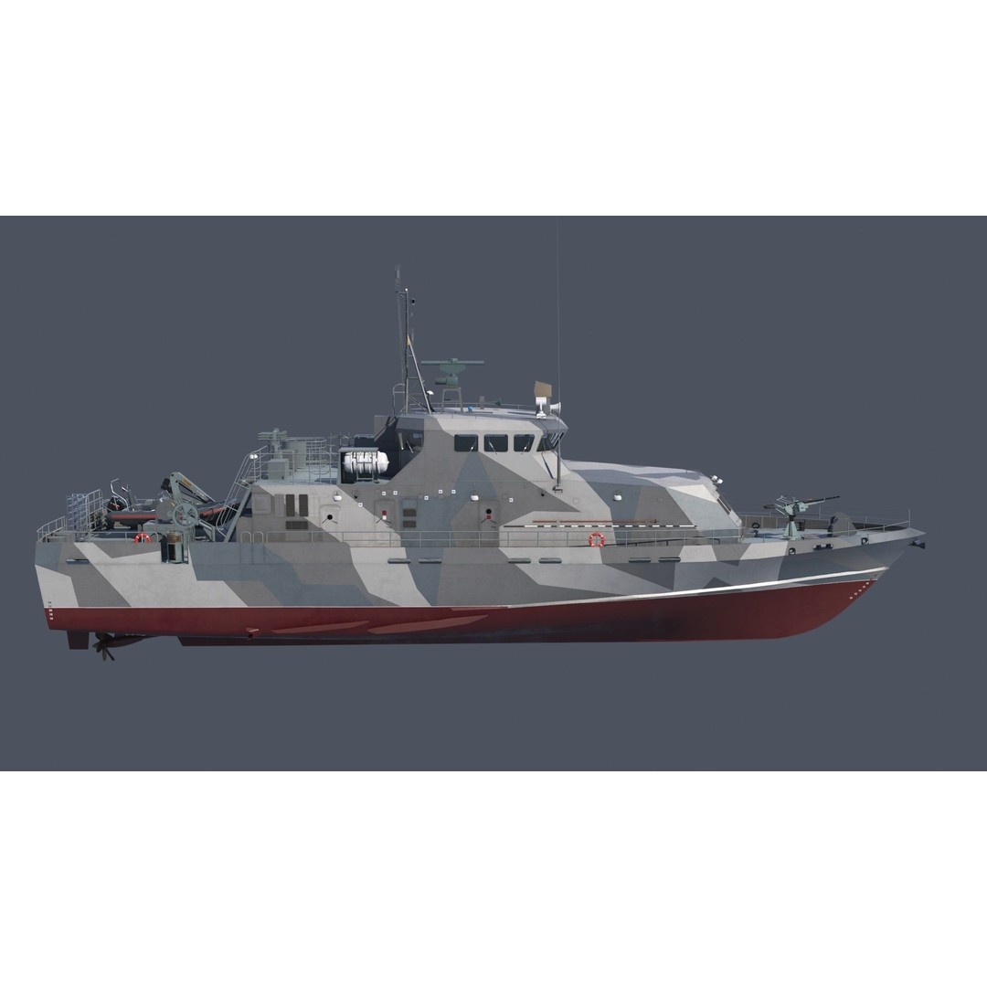 Grachonok-Class Anti-Saboteur Ship 3D Model – PBR Military Watercraft, FBX - View 10