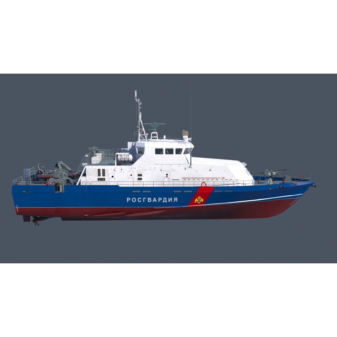 Grachonok-Class Anti-Saboteur Ship 3D Model – PBR Military Watercraft, FBX - View 11