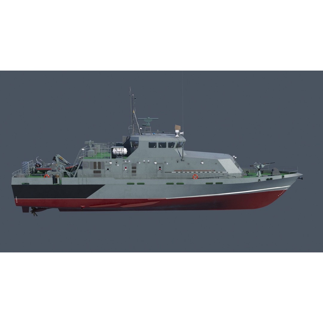 Grachonok-Class Anti-Saboteur Ship 3D Model – PBR Military Watercraft, FBX - View 12