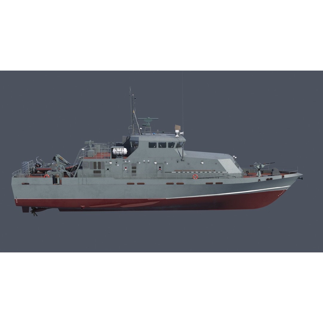 Grachonok-Class Anti-Saboteur Ship 3D Model – PBR Military Watercraft, FBX - View 13