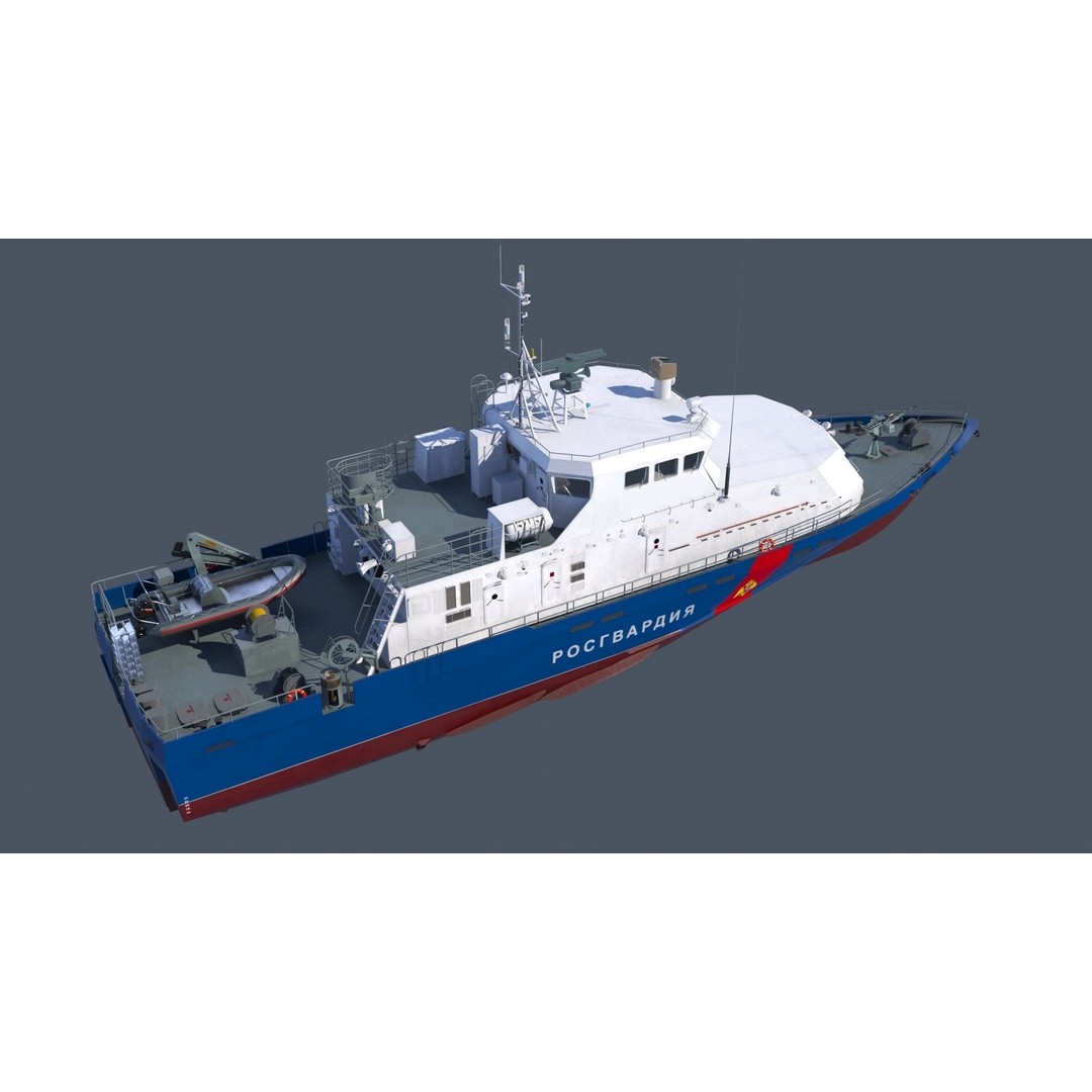 Grachonok-Class Anti-Saboteur Ship 3D Model – PBR Military Watercraft, FBX - View 16