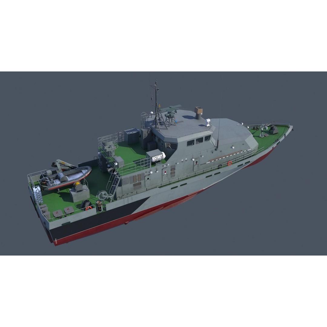 Grachonok-Class Anti-Saboteur Ship 3D Model – PBR Military Watercraft, FBX - View 17