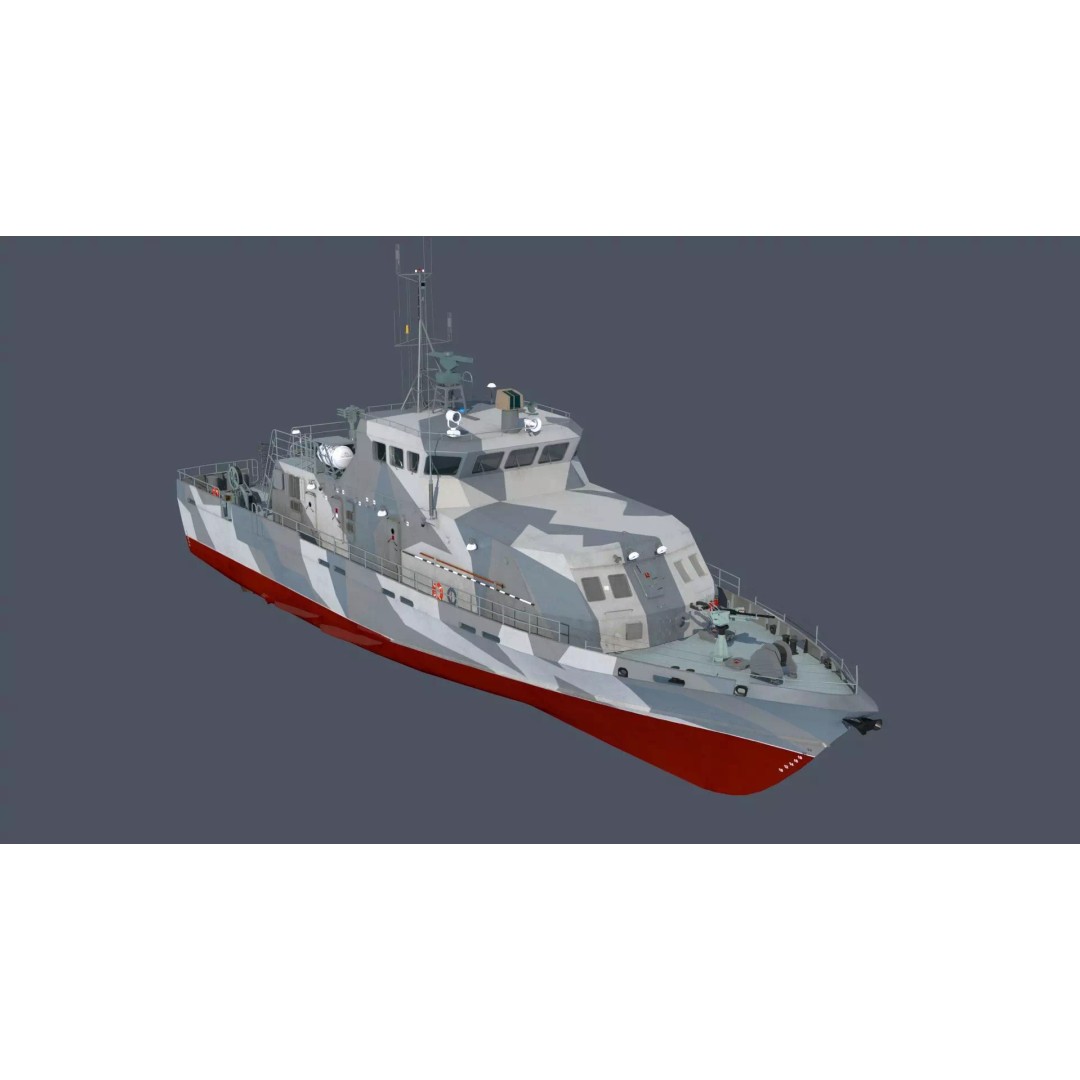Grachonok-Class Anti-Saboteur Ship 3D Model – PBR Military Watercraft, FBX - View 2