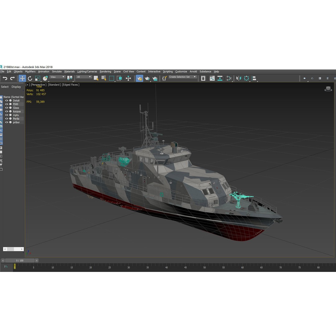 Grachonok-Class Anti-Saboteur Ship 3D Model – PBR Military Watercraft, FBX - View 20