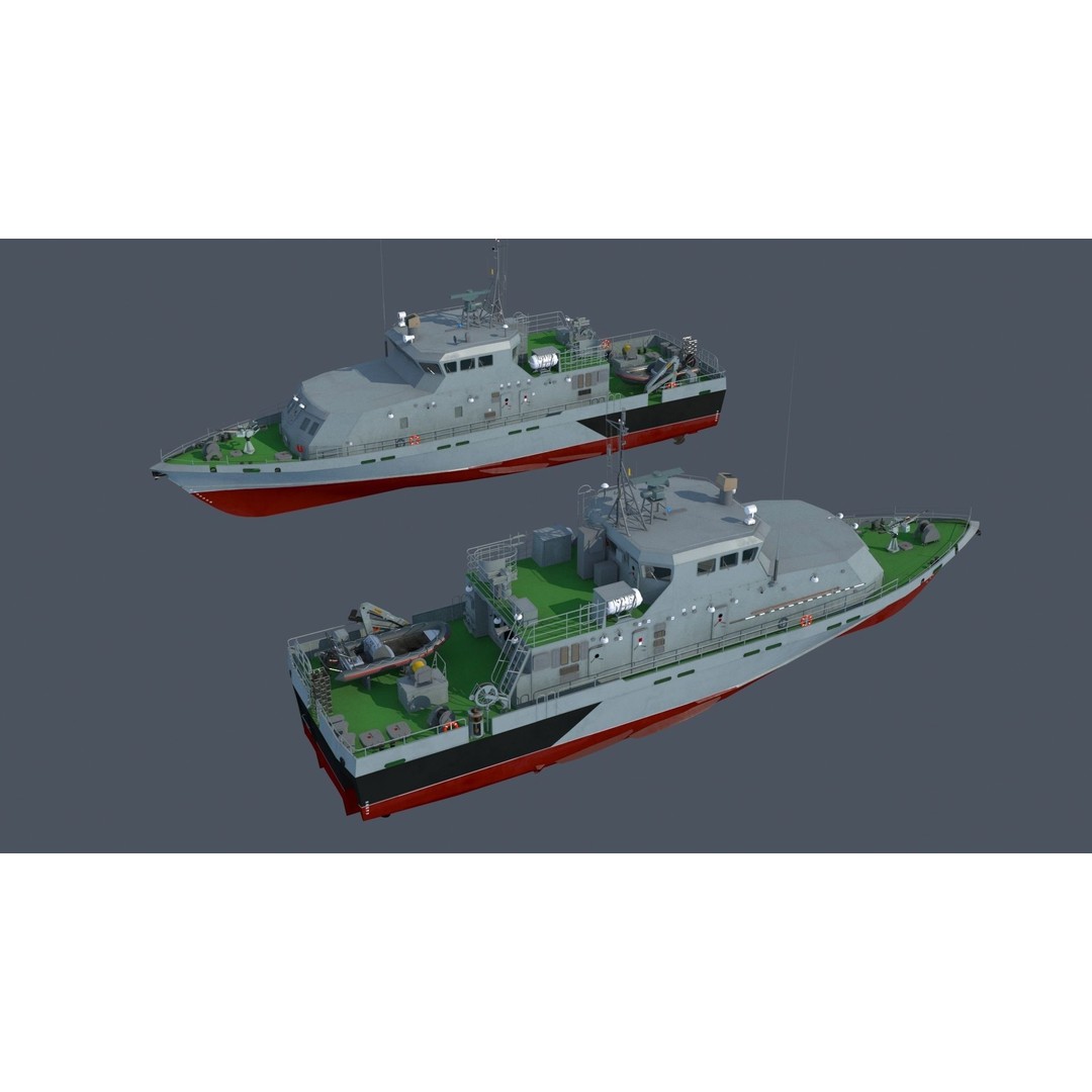 Grachonok-Class Anti-Saboteur Ship 3D Model – PBR Military Watercraft, FBX - View 3