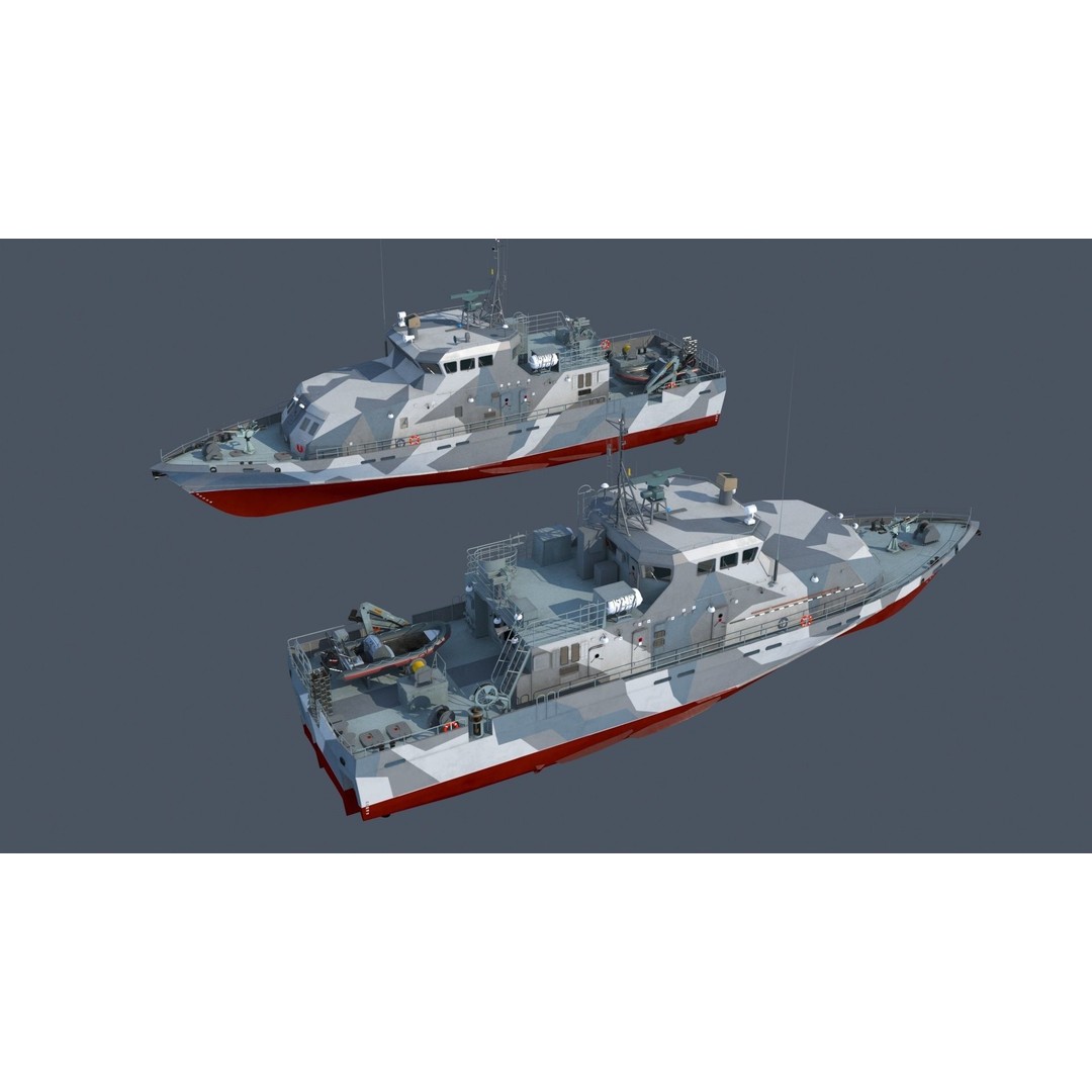 Grachonok-Class Anti-Saboteur Ship 3D Model – PBR Military Watercraft, FBX - View 4