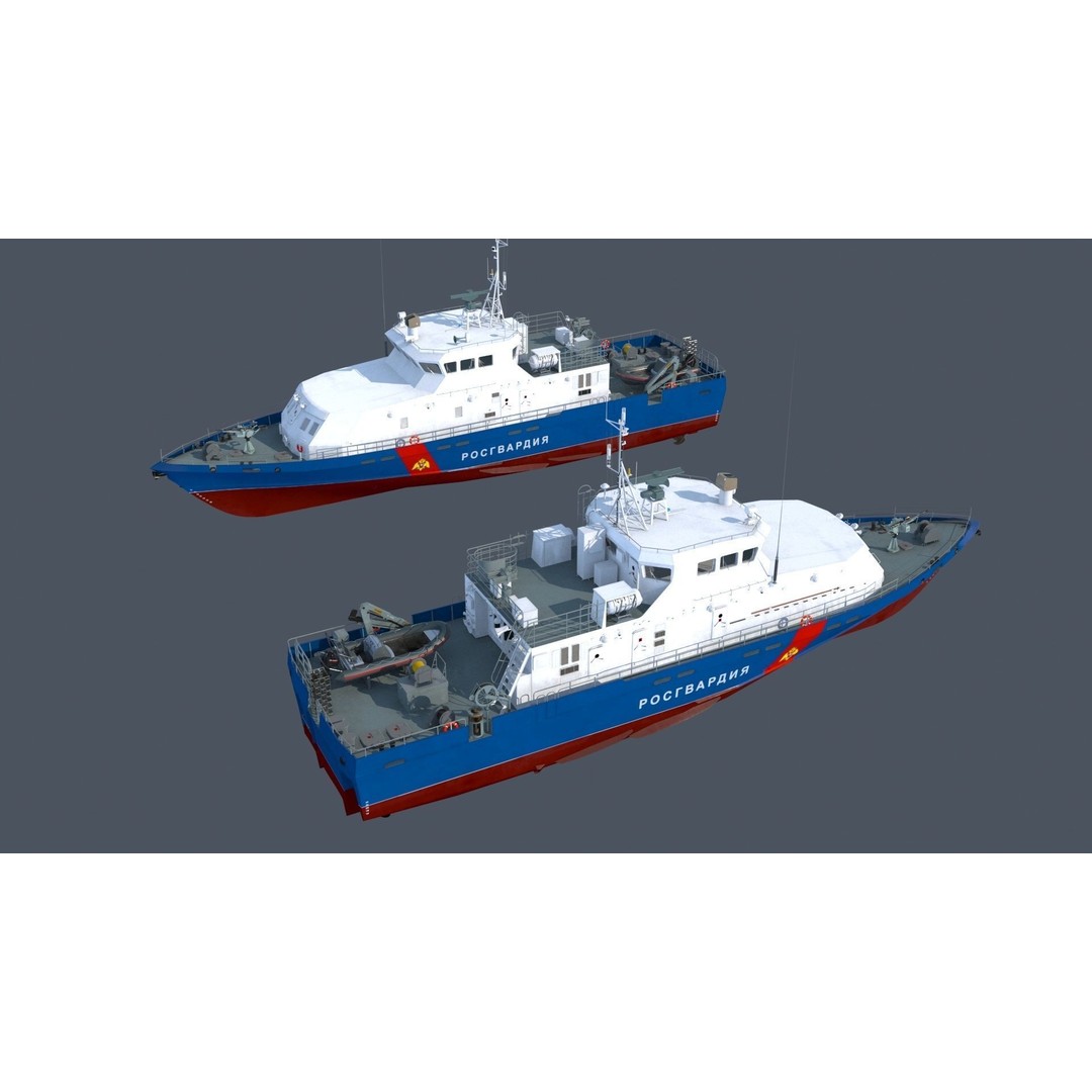 Grachonok-Class Anti-Saboteur Ship 3D Model – PBR Military Watercraft, FBX - View 5