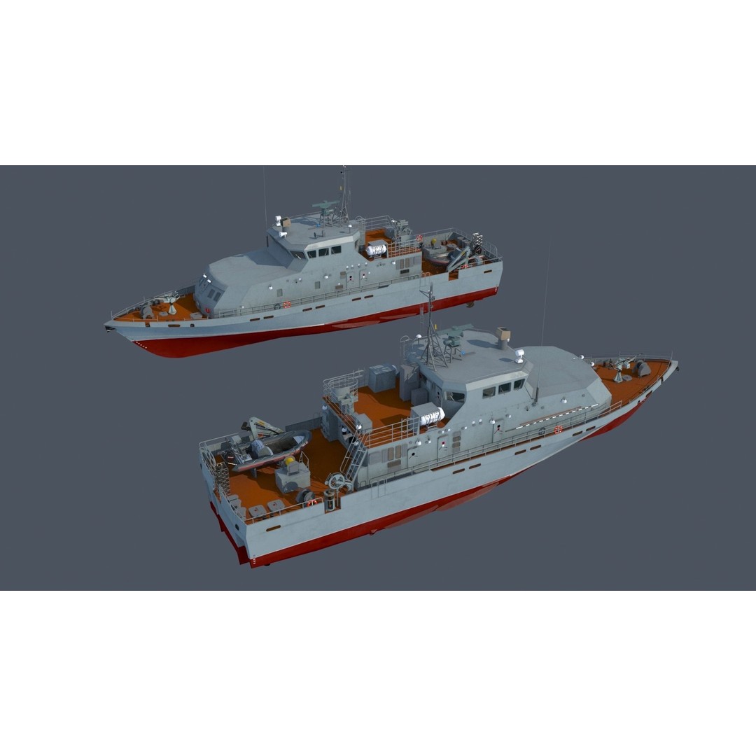 Grachonok-Class Anti-Saboteur Ship 3D Model – PBR Military Watercraft, FBX - View 6