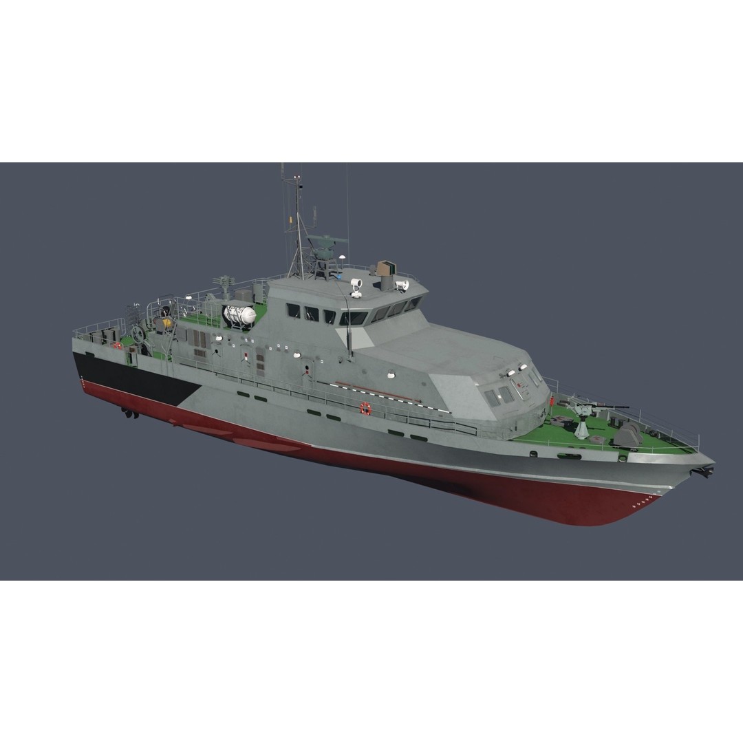 Grachonok-Class Anti-Saboteur Ship 3D Model – PBR Military Watercraft, FBX - View 7
