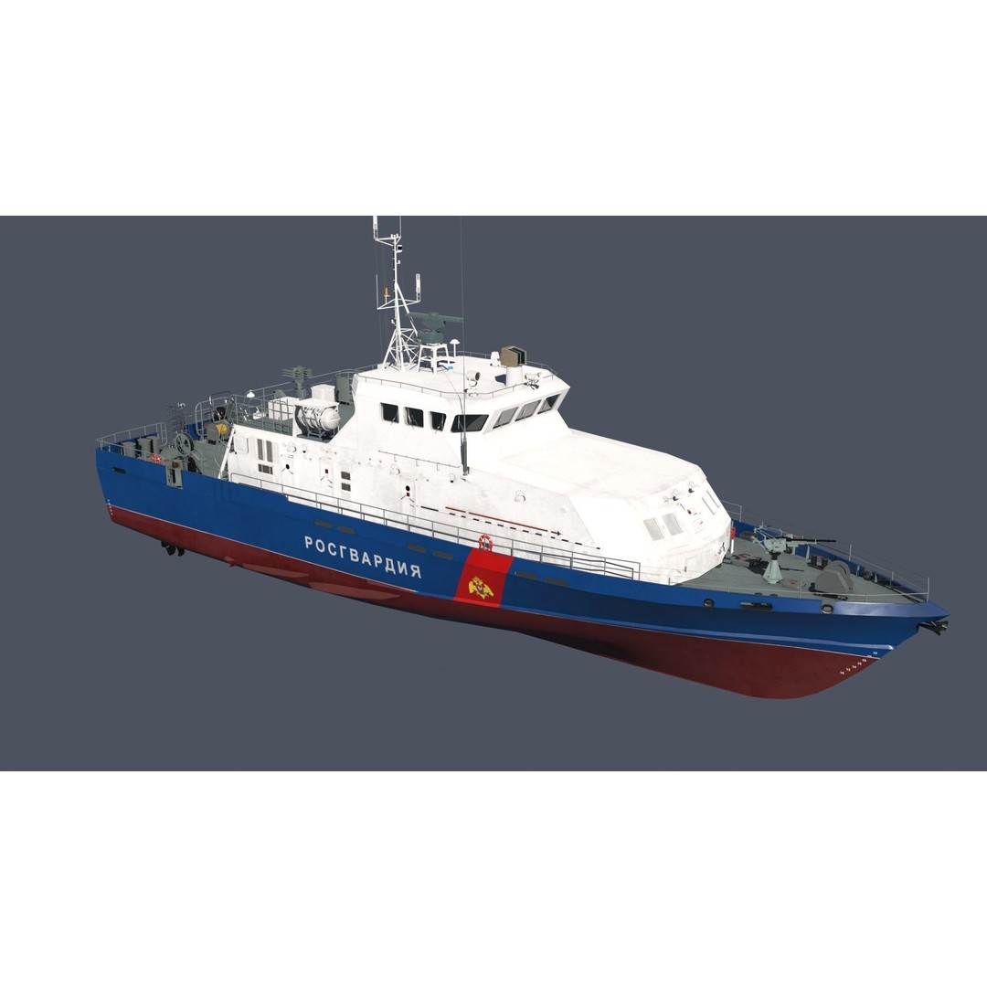 Grachonok-Class Anti-Saboteur Ship 3D Model – PBR Military Watercraft, FBX - View 8