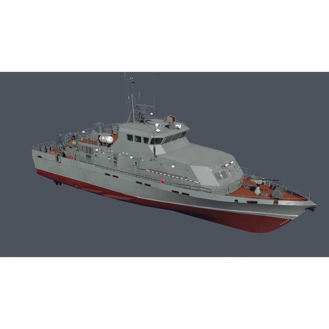 Grachonok-Class Anti-Saboteur Ship 3D Model – PBR Military Watercraft, FBX - View 9
