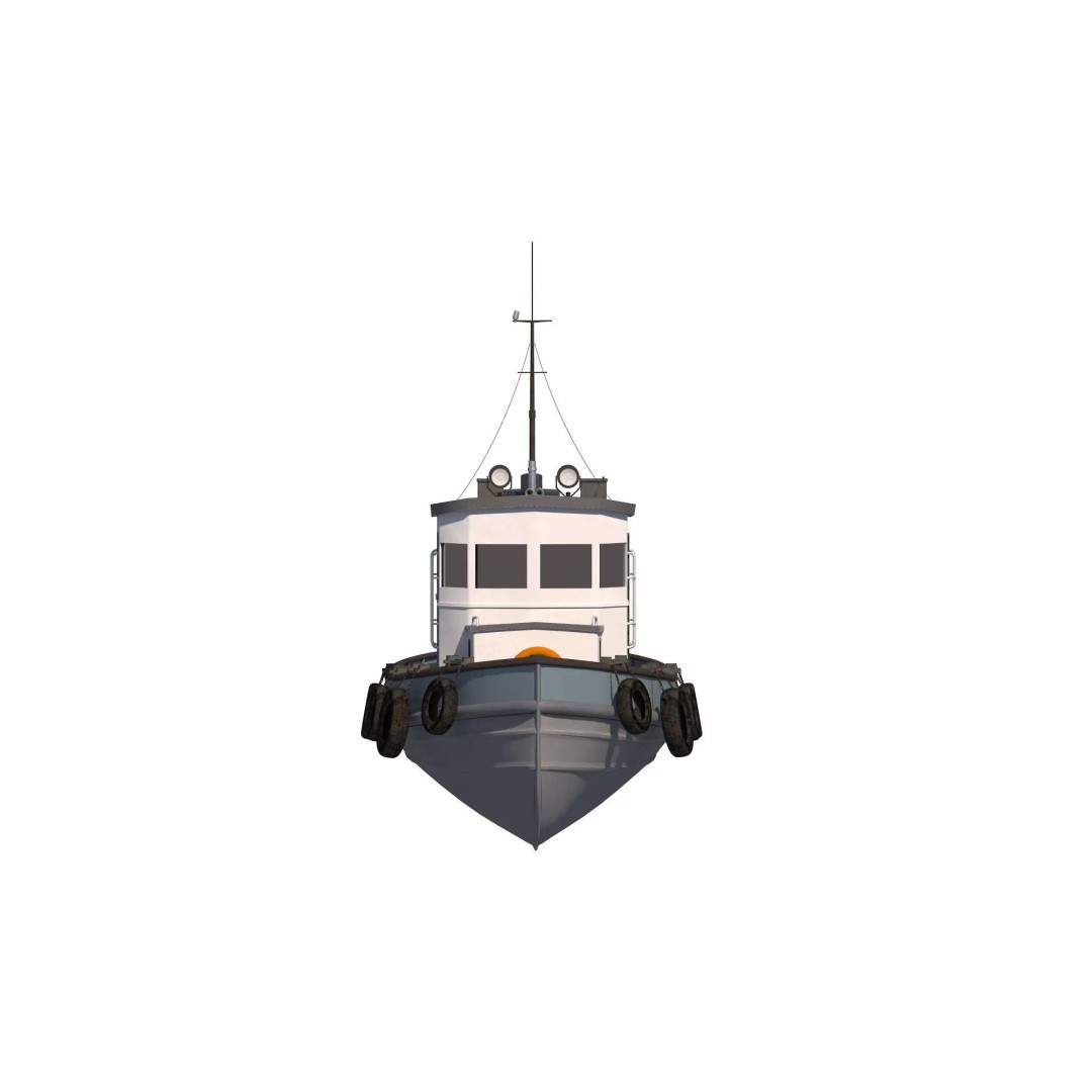 Tug Boat 3D Model – High Poly Industrial Vessel, FBX, PBR - View 12
