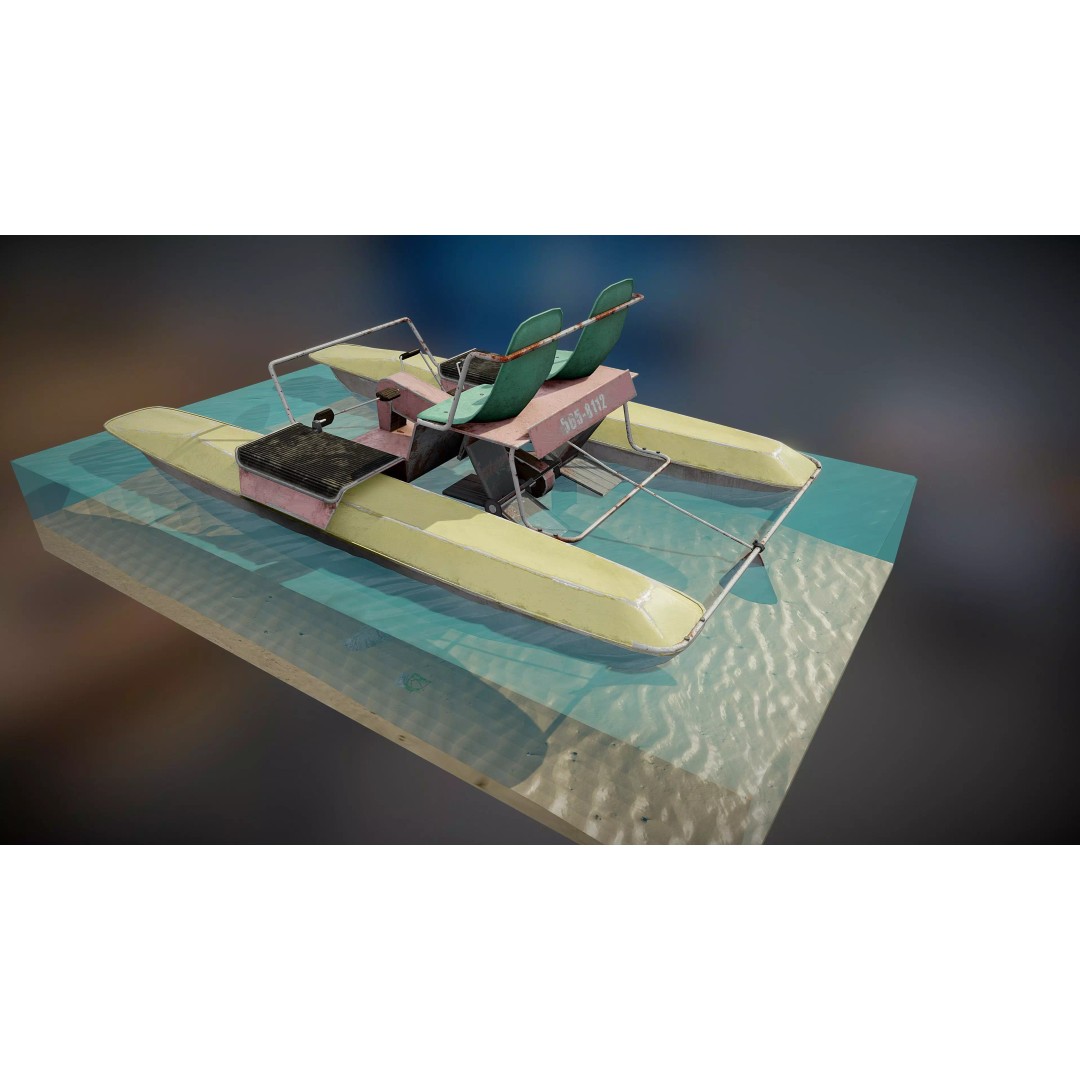 Soviet Hydrocycle 3D Model – Low Poly Watercraft Asset, PBR - View 2