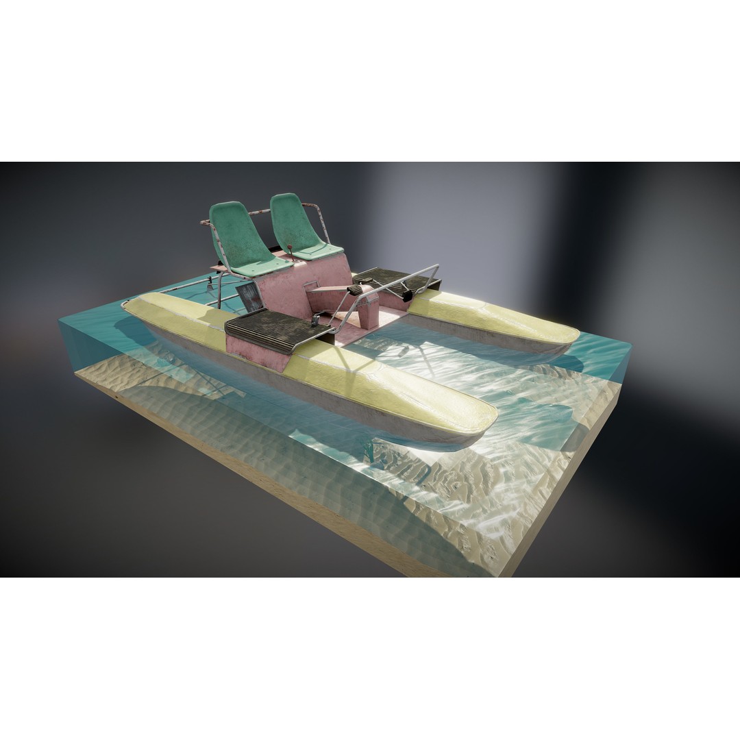 Soviet Hydrocycle 3D Model – Low Poly Watercraft Asset, PBR - View 3