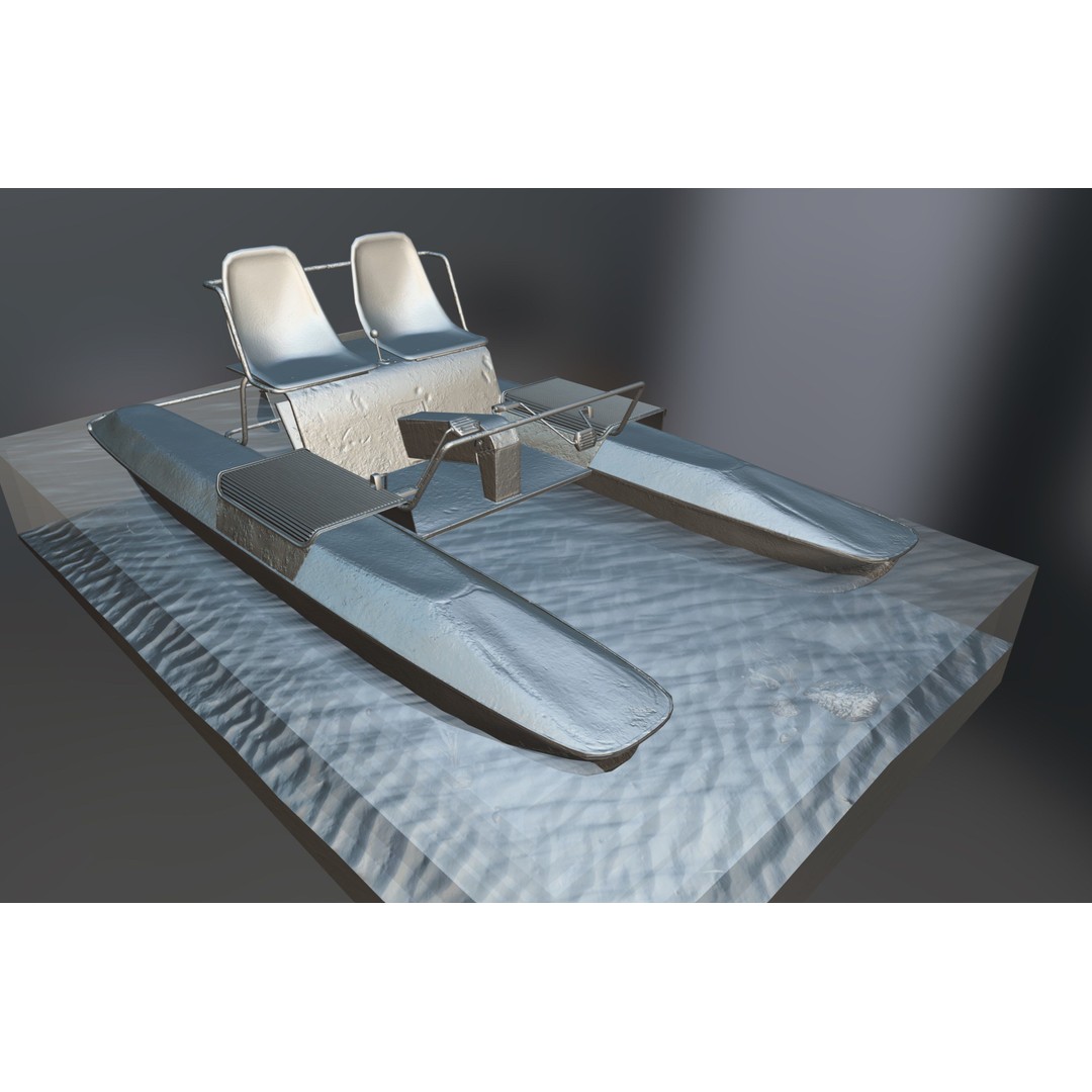 Soviet Hydrocycle 3D Model – Low Poly Watercraft Asset, PBR - View 5