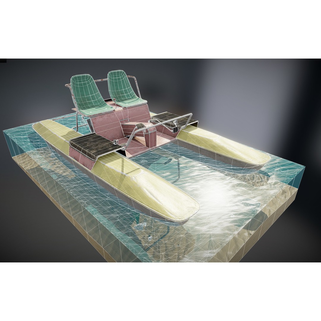 Soviet Hydrocycle 3D Model – Low Poly Watercraft Asset, PBR - View 6