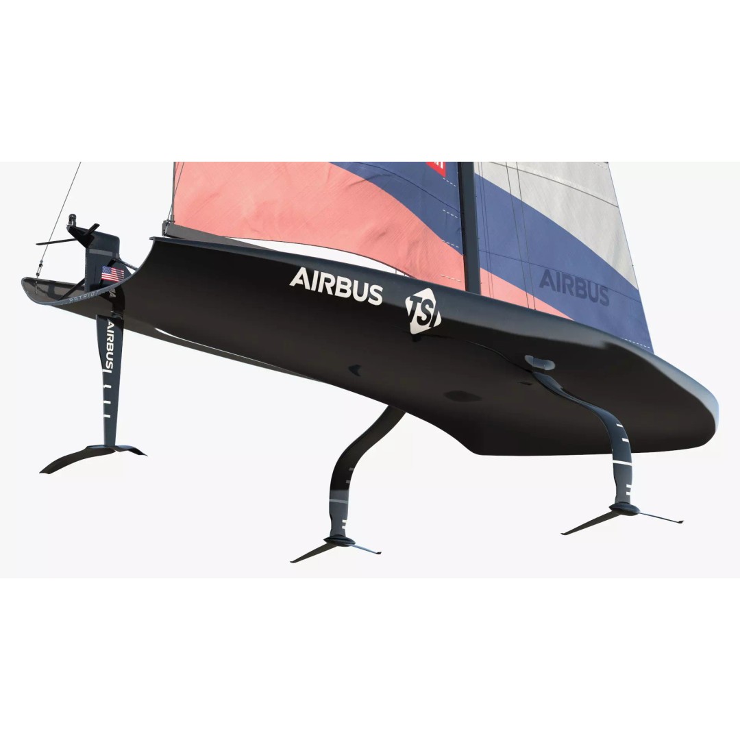 AC75 Hydrofoil Sailboat 3D Model – Airbus Edition PBR Asset, FBX, OBJ - View 7