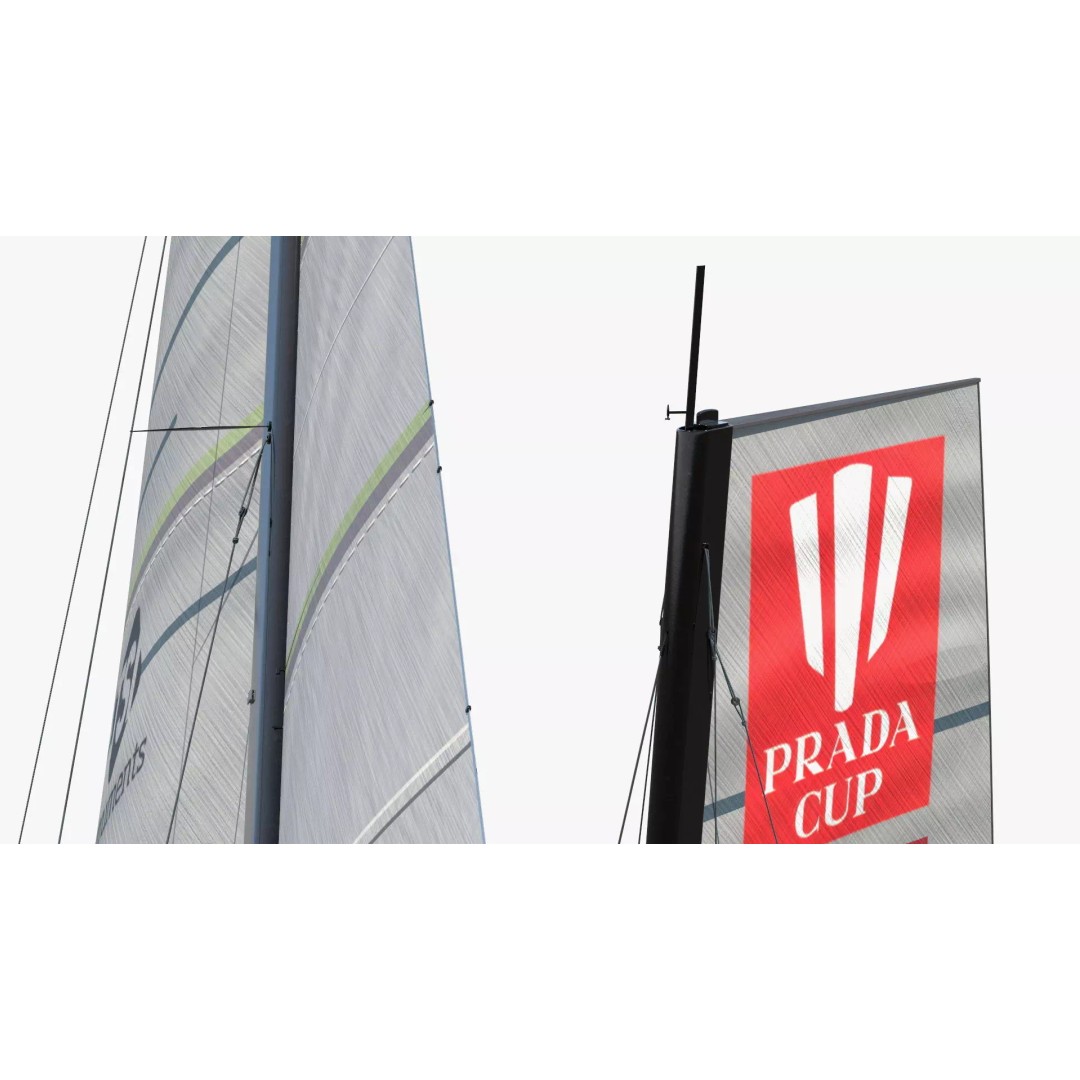 AC75 Hydrofoil Sailboat 3D Model – Airbus Edition PBR Asset, FBX, OBJ - View 8