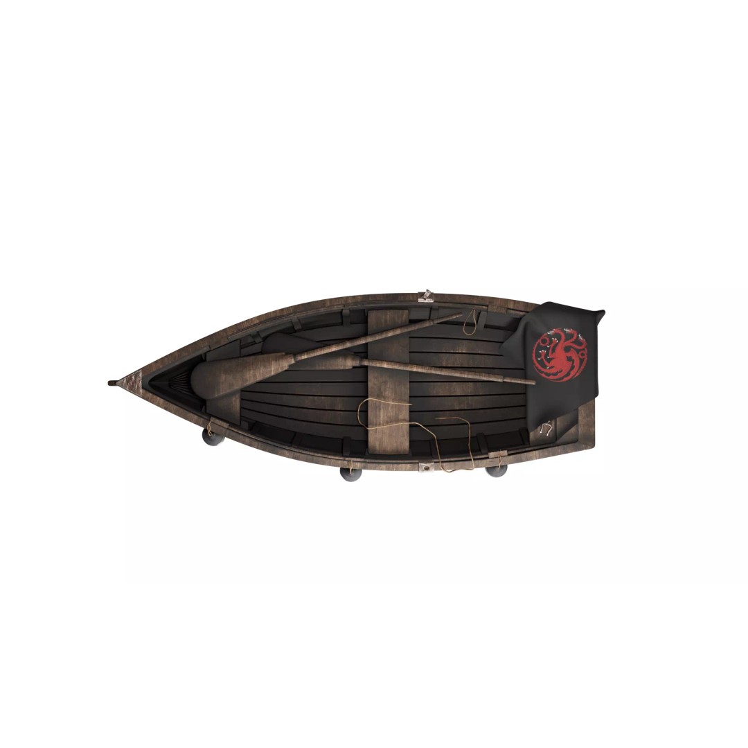 Wooden Rowboat 3D Model – Game Ready Low Poly Asset, FBX - View 3