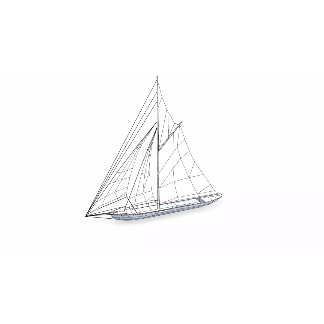 Sailboat 3D Model – Low Poly PBR Game Asset, FBX, OBJ - View 16