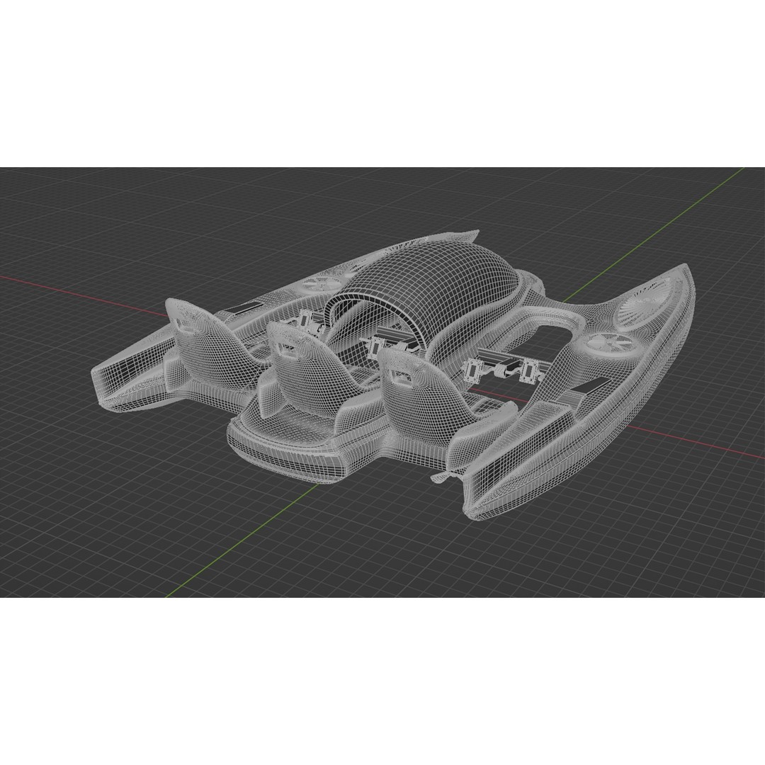 Aerodynamic Multi-Person Pedal Boat 3D Model – PBR, 4K Textures, FBX - View 14