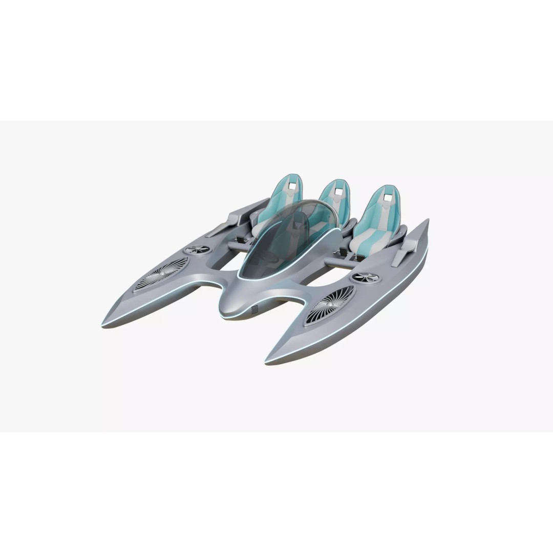 Aerodynamic Multi-Person Pedal Boat 3D Model – PBR, 4K Textures, FBX - View 2