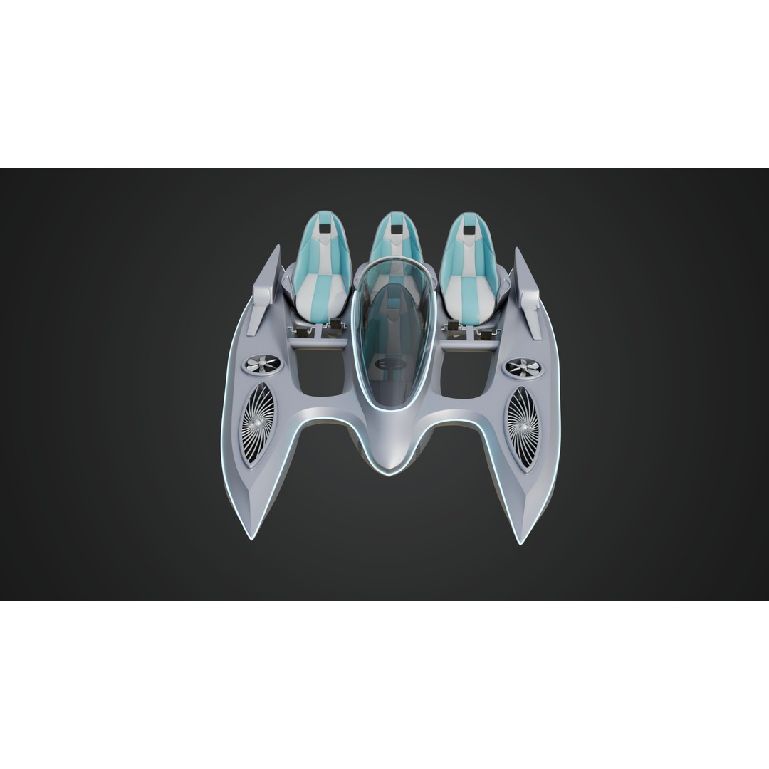 Aerodynamic Multi-Person Pedal Boat 3D Model – PBR, 4K Textures, FBX - View 5