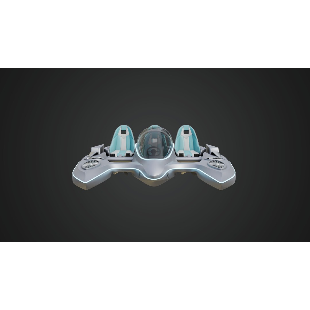 Aerodynamic Multi-Person Pedal Boat 3D Model – PBR, 4K Textures, FBX - View 7