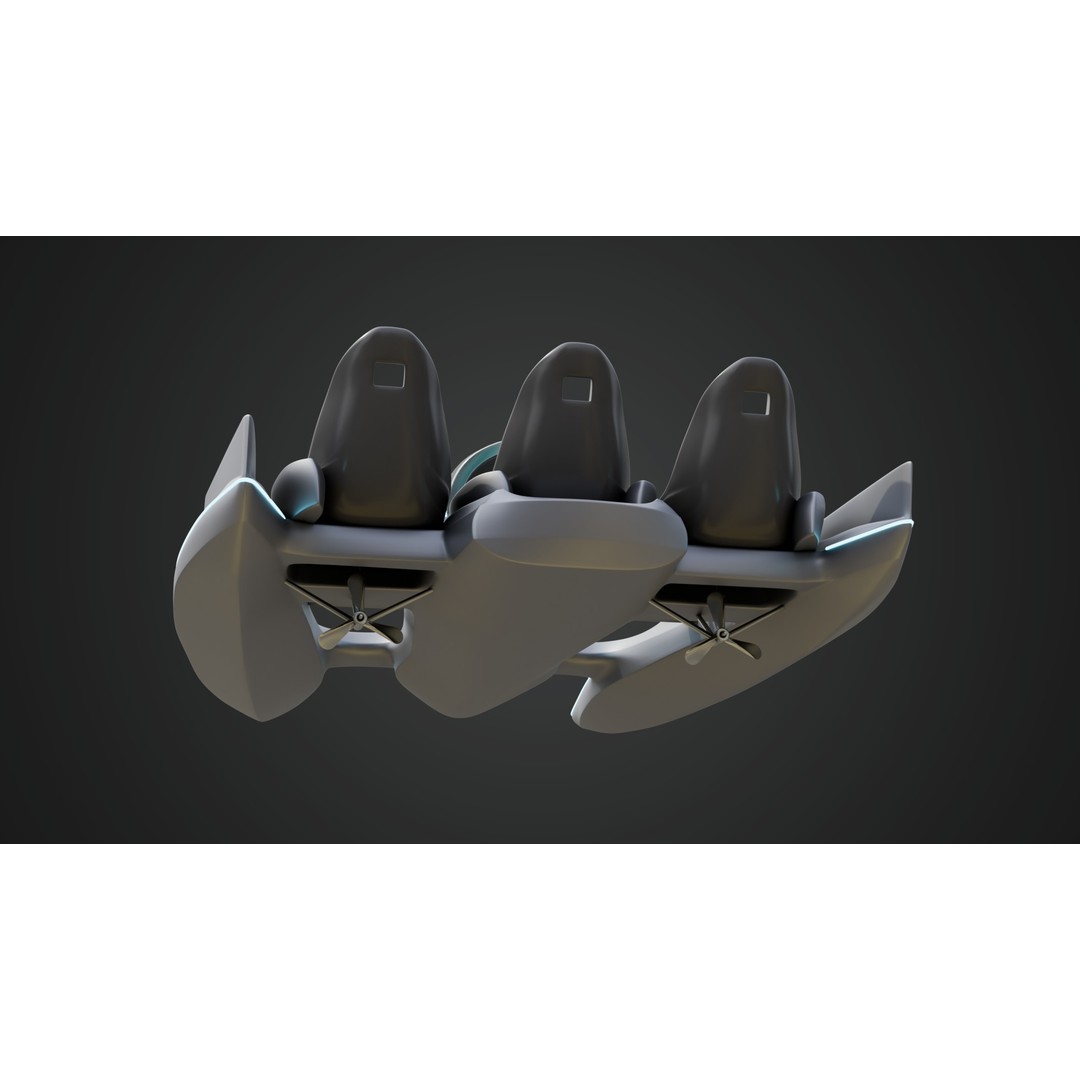 Aerodynamic Multi-Person Pedal Boat 3D Model – PBR, 4K Textures, FBX - View 8