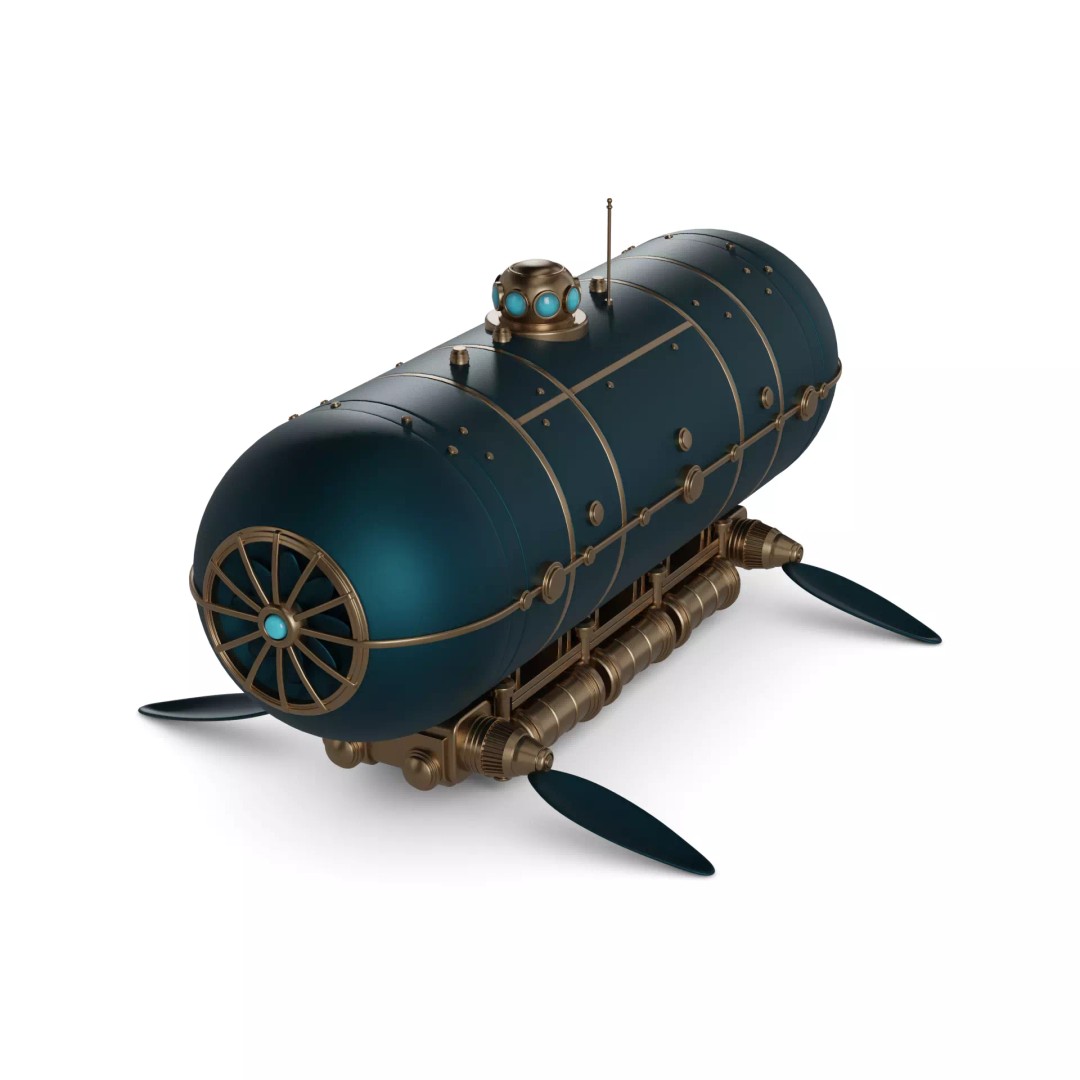 Military USV 3D Model – Historical Underwater Vehicle, FBX