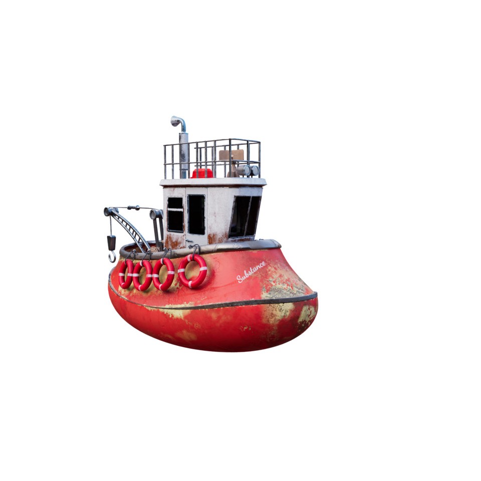 Old Tug Boat 3D Model – High-Quality Cartoon Vessel for Animation - View 11