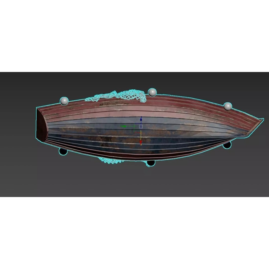 Old Wooden Fishing Rowboat 3D Model – Rustic Maritime Asset, FBX - View 5