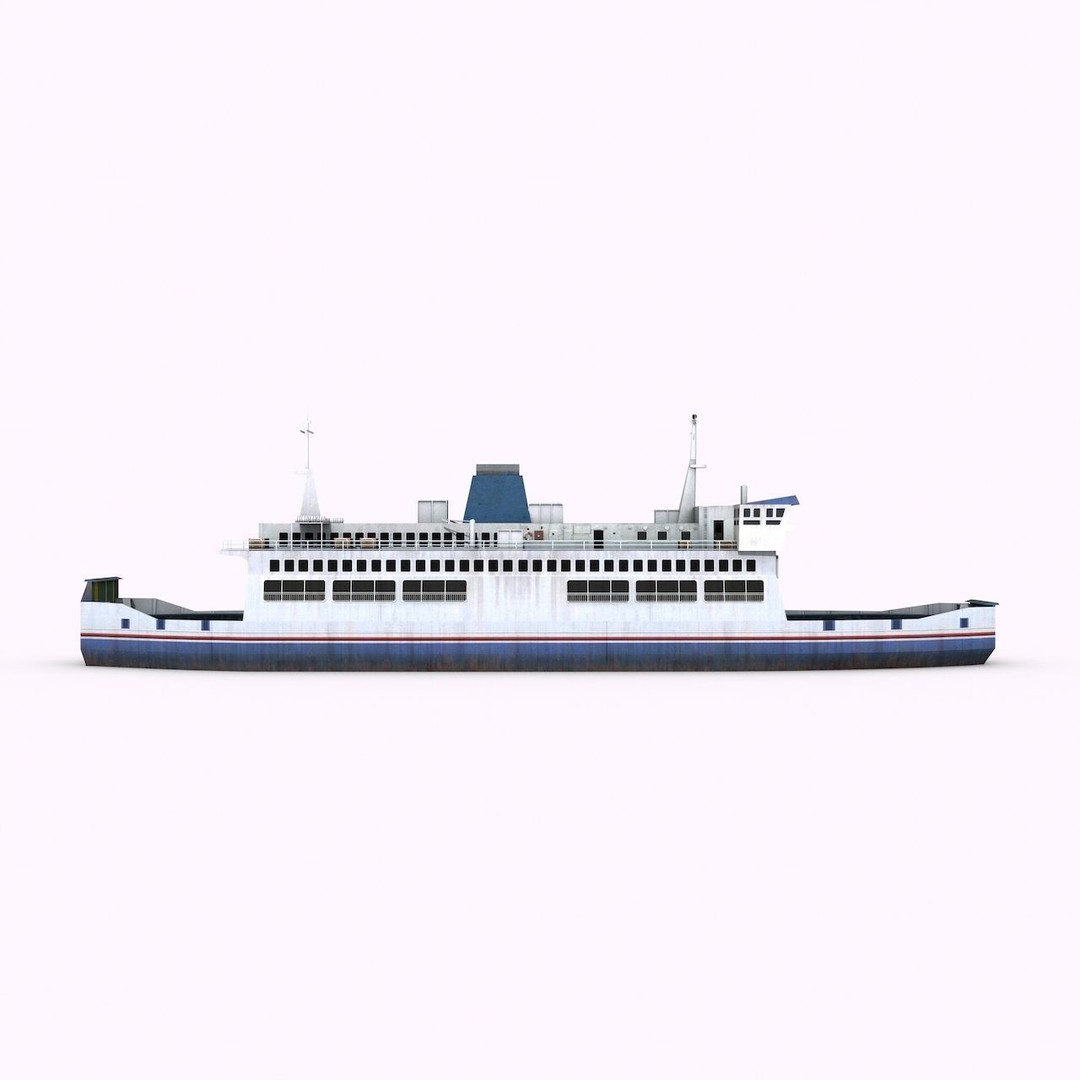 Cruise Ship 3D Model – Low Poly Watercraft Collection, FBX, OBJ - View 18
